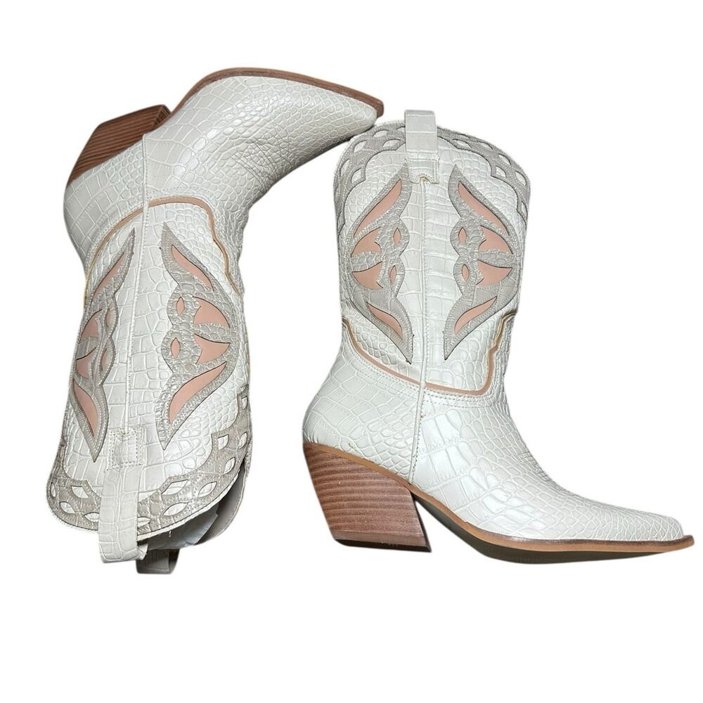 STEVE MADDEN Cowboy Boot Wynter Boot in Bone Mult… - image 11